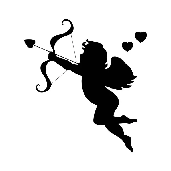 Cupid liefde silhouet oude mythologie fantasie — Stockvector