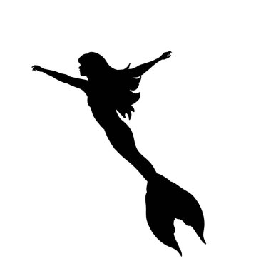 Deniz kızı siren su perisi siluet antik mitoloji fantastik