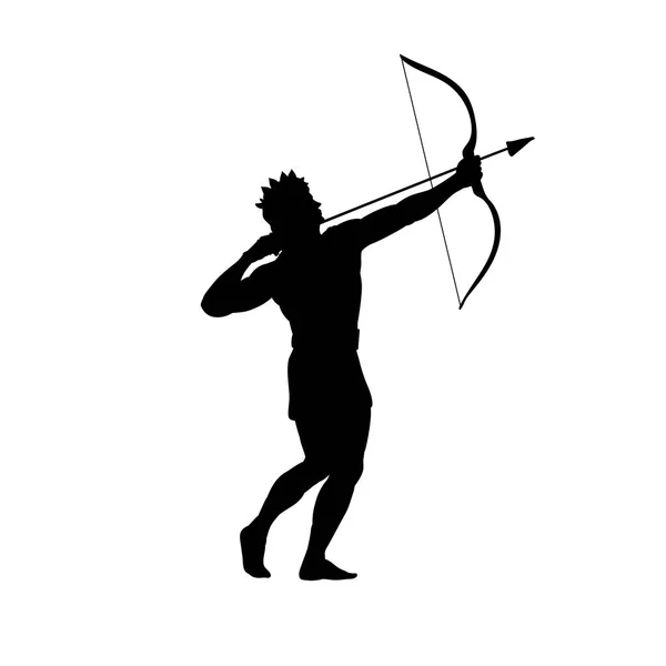 Dio Apollon arciere silhouette antica mitologia fantasia — Vettoriale Stock