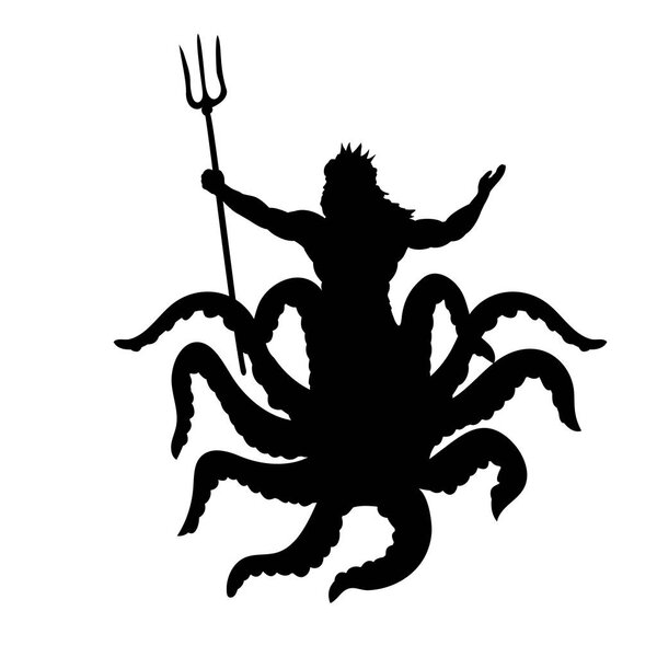 Octopus man silhouette mythology fantasy
