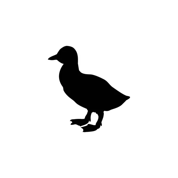 ゴスリング鳥黒シルエット動物 — ストックベクタ