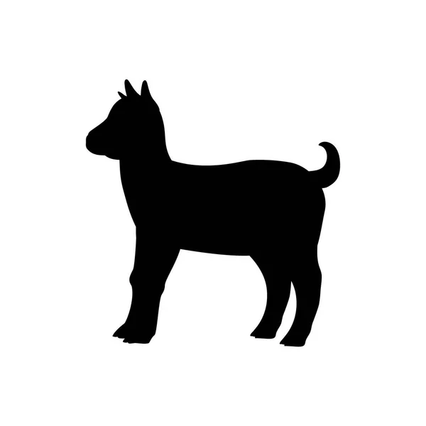 Chèvre ferme mammifère noir silhouette animal — Image vectorielle