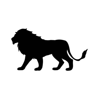 Aslan avcı siyah siluet hayvan