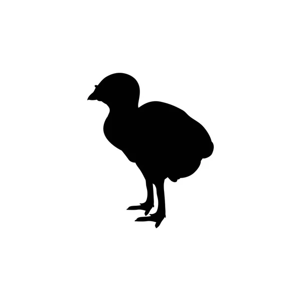 Truthahn Poult Vogel schwarz Silhouette Tier. — Stockvektor