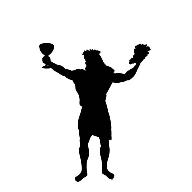 Dionysus Bacchus god wine silhouette ancient mythology fantasy vector Dionysus Bacchus god wine silhouette ancient mythology fantasy vector