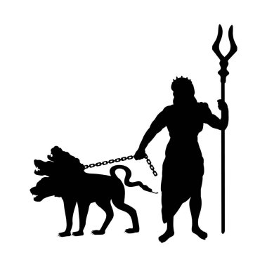 God Hades silhouette ancient mythology fantasy clipart