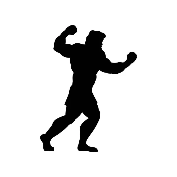 Man goes to fight silhouette — Stock Vector