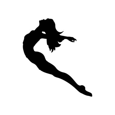 Mutlu rüya uçan Siluet kız