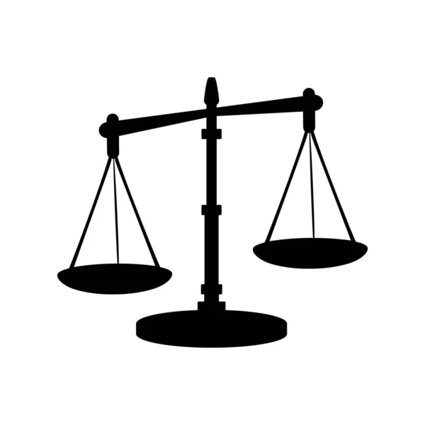 Silhouette icon of justice scales — Stock Vector