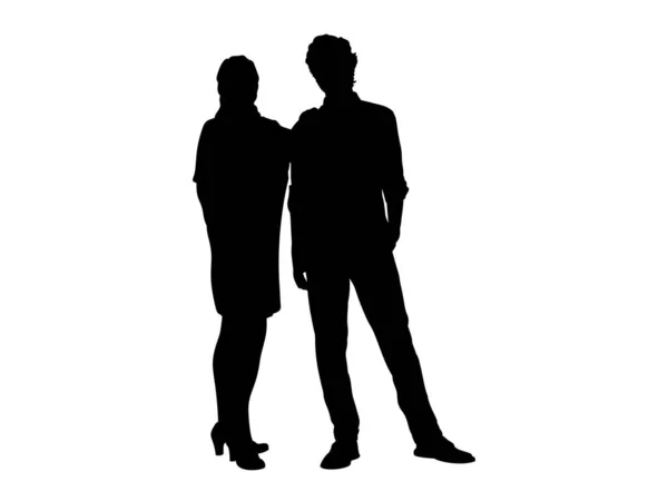 Silhouettes of mom and adult son — Stock Vector