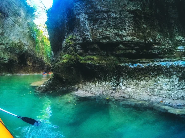 Forsränning Martvili Canyon Sommaren Georgien — Stockfoto