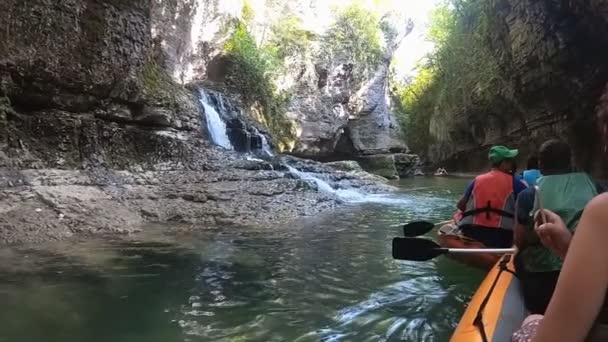 Yaz Aylarında Martvili Kanyonu Rafting Gürcistan Yavaş Çekim — Stok video