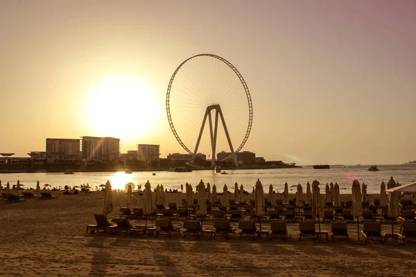 Playa Arena Atardecer Zona Dubai Marina — Foto de Stock