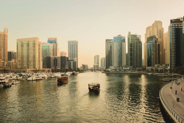 Dubai Marina Distrito Atardecer Dubai Mayo 2019 — Foto de Stock