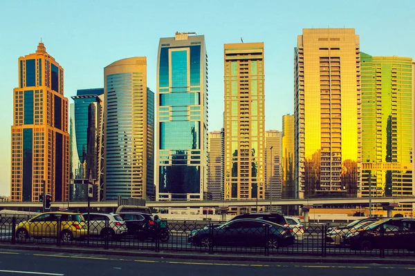 Dubai Marina Distrito Atardecer Dubai Mayo 2019 — Foto de Stock