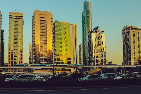 Dubai Marina Distrito Atardecer Dubai Mayo 2019 — Foto de Stock