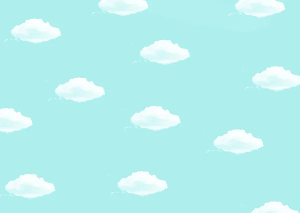 Heller Blauer Hintergrund Mit Weißem Wolken Print — Stockfoto