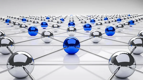 Mavi küre ağ yapısı. Bağlantı soyut tasarım.