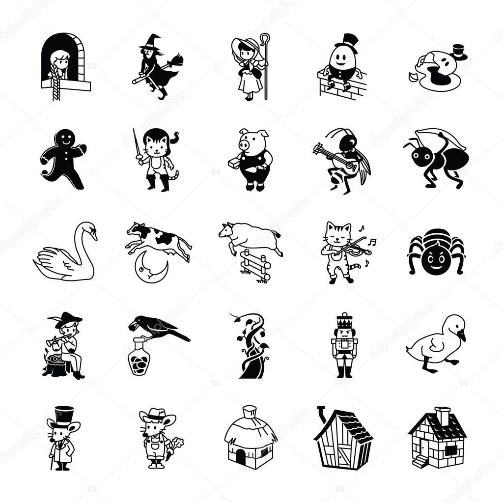 25 Fairy Tale II glyph vector icons