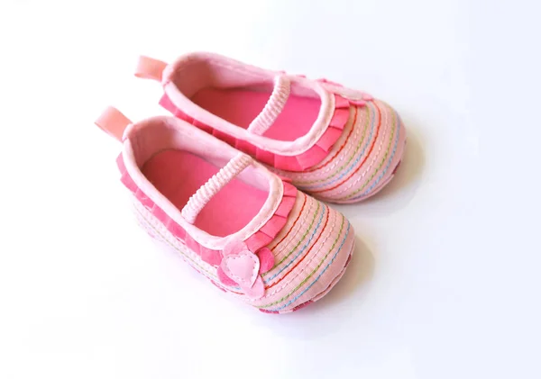 Sepatu bayi, dekorasi untuk liburan baby shower untuk anak perempuan — Stok Foto