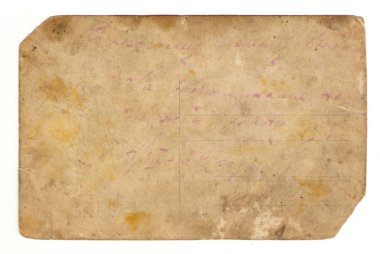 Eski bir Kartpostal arka tarayın. doku arka plan vintage