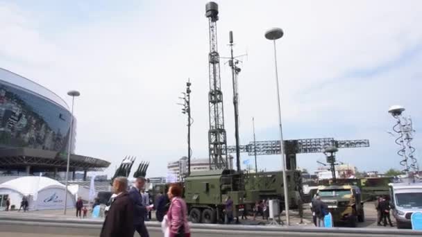 Belorusszia, Minszk, 17 május 2019:9th nemzetközi fegyverkezési és katonai felszerelések kiállítása Milex-2019 — Stock videók