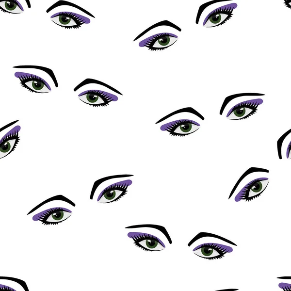 Nahtloses Muster Augen Und Wimpern Vektor — kostenloses Stockfoto