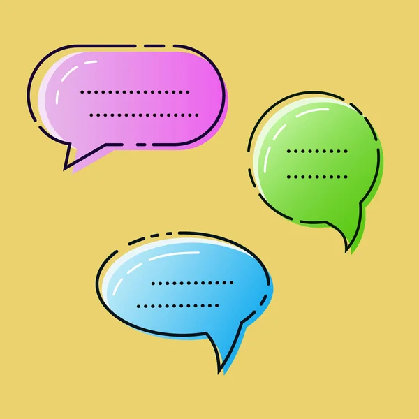 Stickers of speech bubbles vector set — Stock Vector