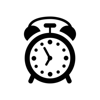 Çalar saat simgesi. Beyaz arka plandaki saat.