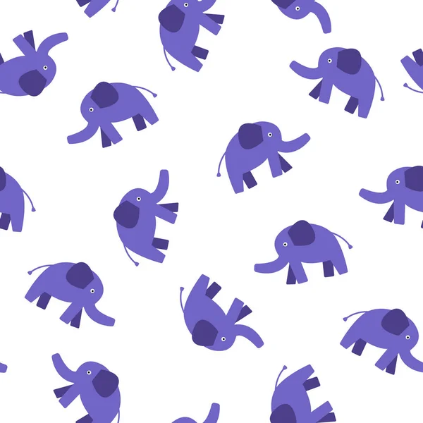 Baby elephant. Seamless pattern for fabric, wrapping paper, wallpaper. — Stock Vector