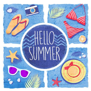 Merhaba banner tasarımı için yaz. Sahil tatil poster.