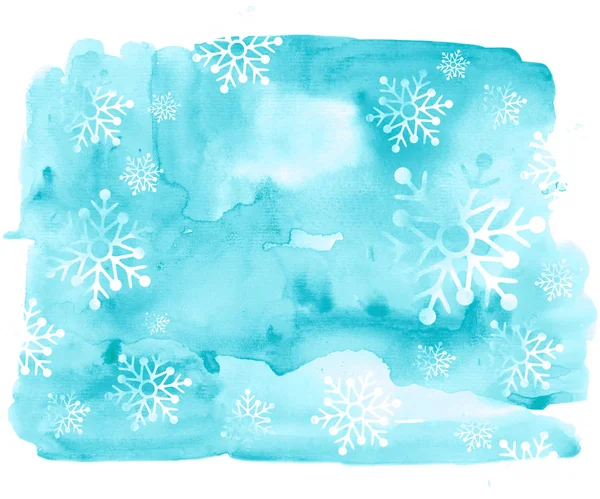 雪の結晶の壁紙デザインの白い背景の水彩画背景 装飾的な抽象ペーパー スノーフレーク 降雪の背景 — ストック写真