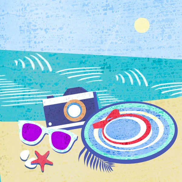 Vacaciones de verano ilustración colorida . — Foto de Stock