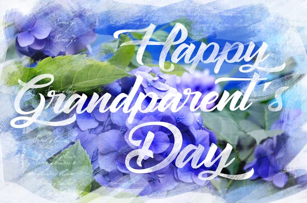 Floral briefkaart gelukkige grootouders dag, — Stockfoto