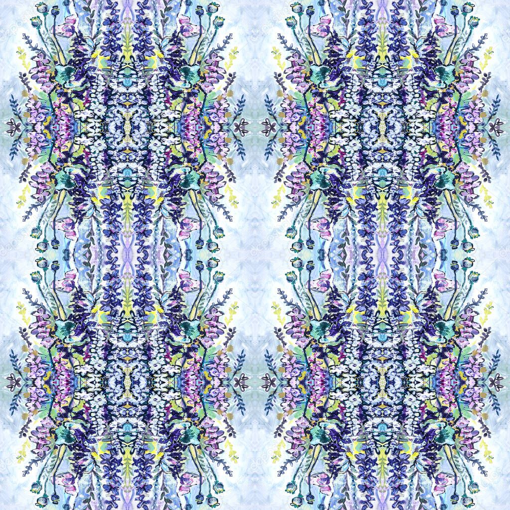 Abstract foliage seamless kaleidoscopic pattern background for your design wallpapers, pattern fills, web page backgrounds, surface textures.