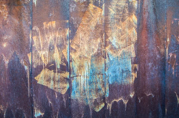 Abstraktní Malba Část Starého Špinavého Rezavého Povrchu Mnohobarevné Kovové Textury — Stock fotografie