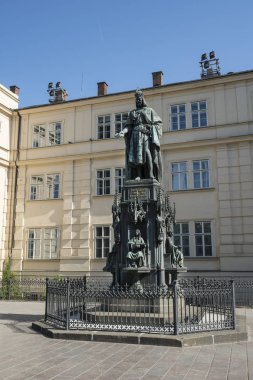 Prague, Çek Cumhuriyeti. Mayıs 2018. Carl IV Prag, Çek Cumhuriyeti için heykeli