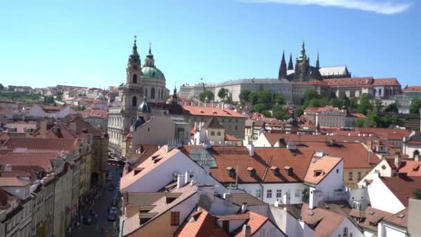 Прага Чеська Республіка Травень 2018 Огляд Району Мала Страна Видно — стокове відео