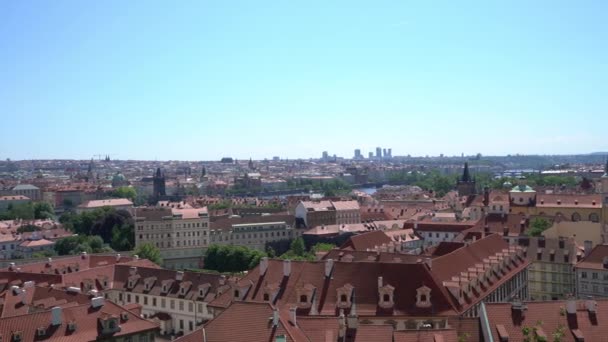 Prag Tjeckien Maj 2018 Panoramautsikt Över Staden Från Prags Slott — Stockvideo