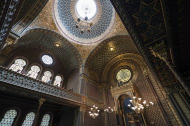 Prague, Çek Cumhuriyeti. Mayıs 2018. İspanyol sinagog Prag, Çek Cumhuriyeti için iç dekorasyon