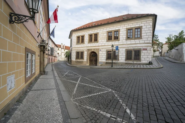 Prague Czech Republic May 2018 Typical Houses Novy Svet Prague — Stock Photo, Image