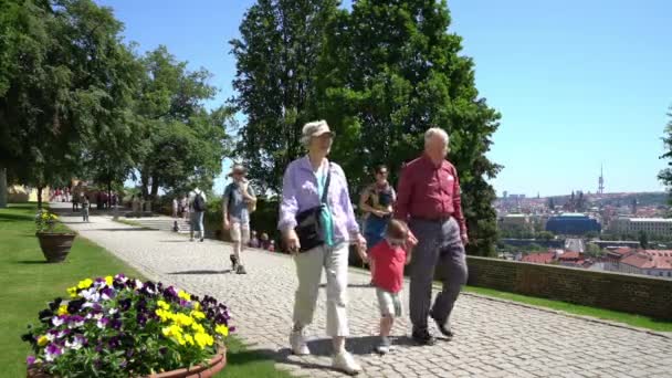 Prag Tschechische Republik Mai 2018 Blick Auf Den Burggarten Von — Stockvideo