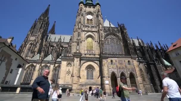 Prague Çek Cumhuriyeti Mayıs 2018 Görünümünü Vitus Katedrali Prag Çek — Stok video