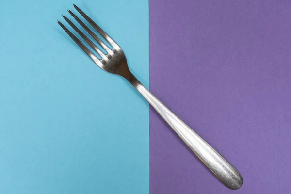 Fork Two Colored Surface — Stock Photo, Image