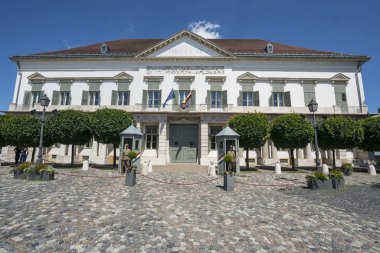  Budapeşte, Macaristan. Temmuz 2018. Gardiyanlar Budapeşte, Macaristan thesandor Sarayı önünde bir görünümünü