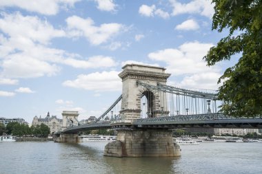 Budapeşte, Macaristan. Temmuz 2018. Zincir Köprü'Tuna Nehri Budapeşte, Macaristan