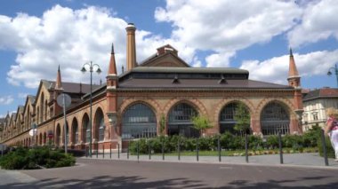 Budapeşte, Macaristan. Temmuz 2018. Kapalı Merkezi Pazar Sarayı Budapeşte, Macaristan