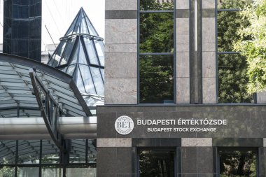  Budapeşte, Macaristan. Temmuz 2018. Budapeşte, Macaristan için Menkul Kıymetler Borsası konut yapı