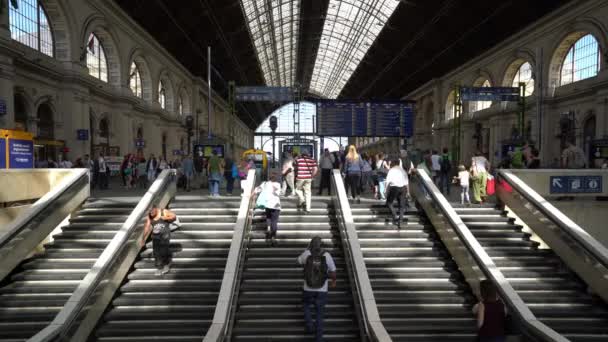 Budapešť Maďarsko Července 2018 Vlakové Nádraží Keleti Budapešti — Stock video