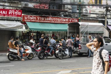 Bangkok, Tayland. Ocak 2018.young insanlar sokaklarda Bangkok, Tayland
